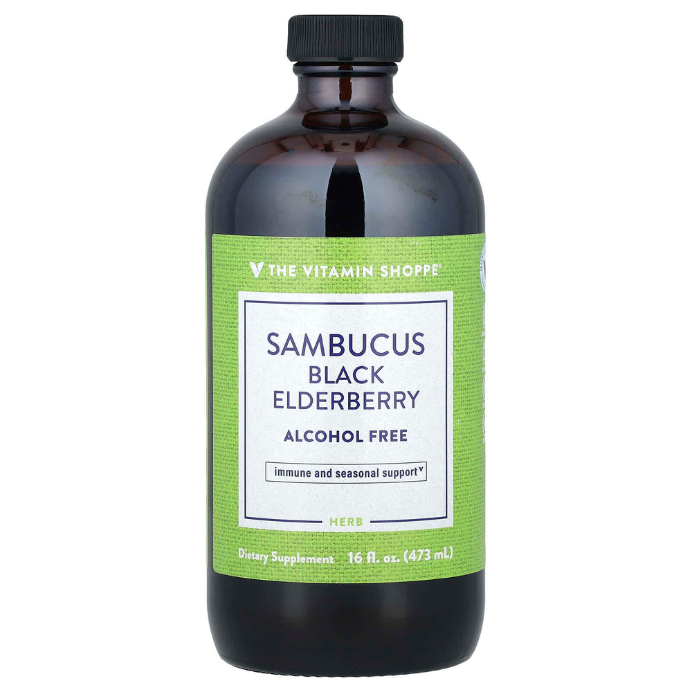 The Vitamin Shoppe, Sambucus, черная бузина, без спирта, 473 мл (16 жидк. Унций)
