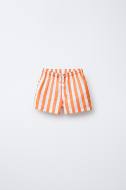 ZARA ПЛАВКИ В ПОЛОСКУ, ОРАНЖЕВЫЙ