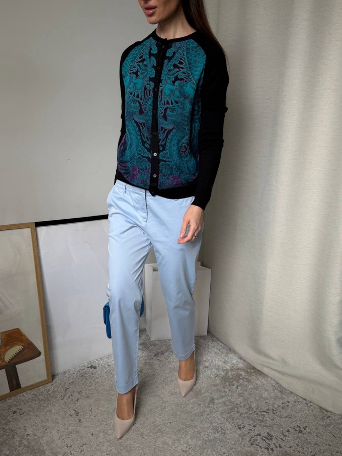 Шерстяной кардиган с шелком Roberto Cavalli, S