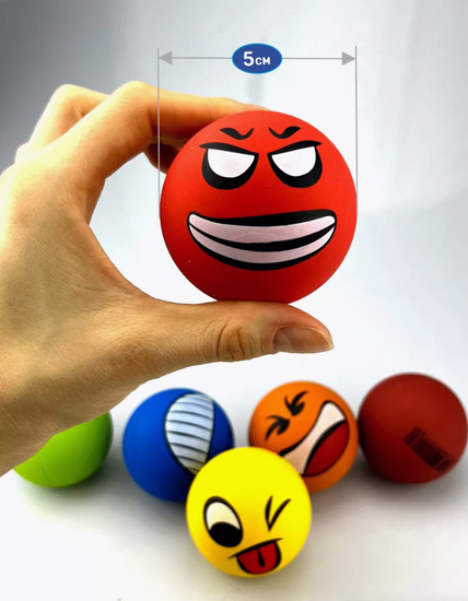 Мяч попрыгунчик - смайлик 6 см в ассортименте