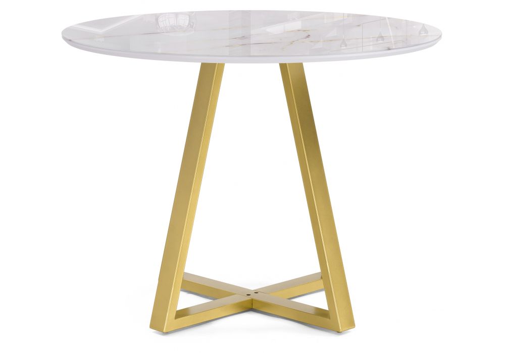 Стеклянный стол Норфолк 100х78 золото