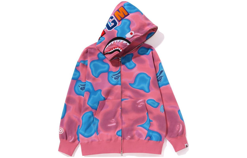 A Bathing Ape Liquid Camo Shark Relaxed Fit Full Zip Худи