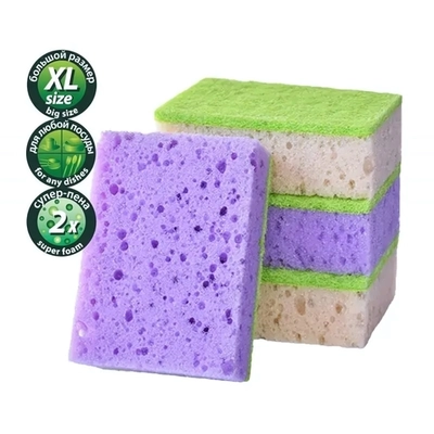 Губки для мытья посуды XL (bubble-поролон), 10шт. микс яркие цвета Master FRESH
