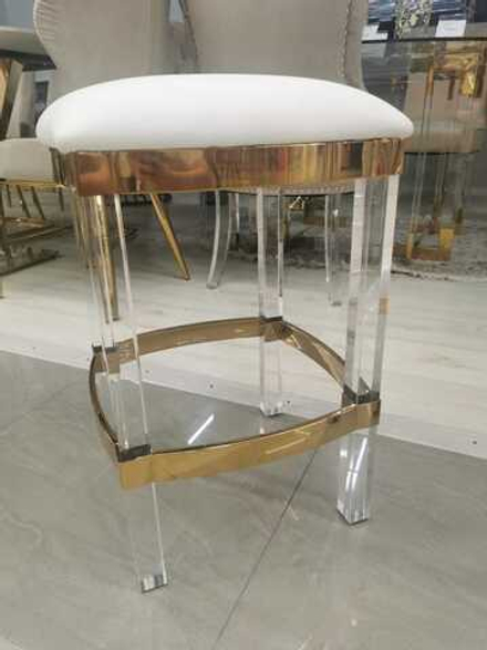 Табурет барный Ist Casa Найс, 40х40х61 см, белый, золото