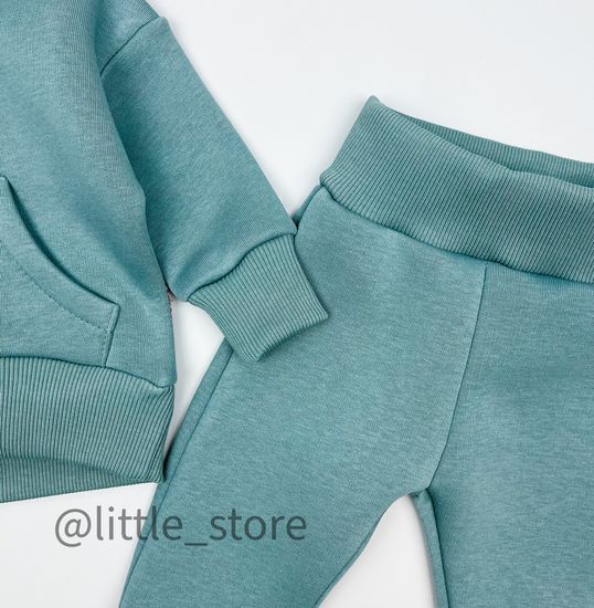 Комплект из футера с начесом "Simple" Темный шалфей