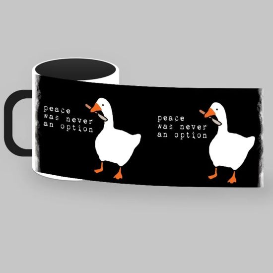 Кружка керамическая объем 330мл, Мемы и оффтопы Покой никогда не был возможным (черная с полем)