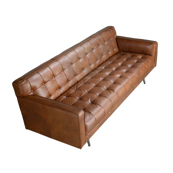 Диван Chester 3-местный из темно-коричневой кожи модель 6225