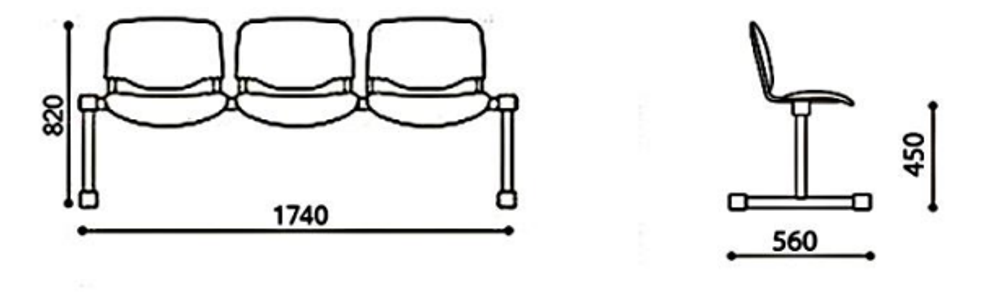 Система сидений ИЗО 3-Х МЕСТНОЕ