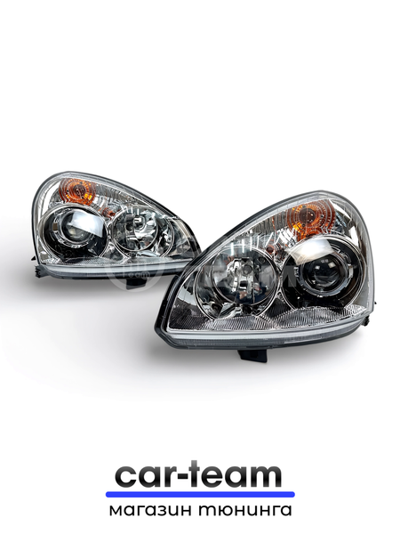 Фары на Лада Приора 1 (2170-72) передние с Bi LED модулями 2.5 дюйма, хром маска (под ключ)