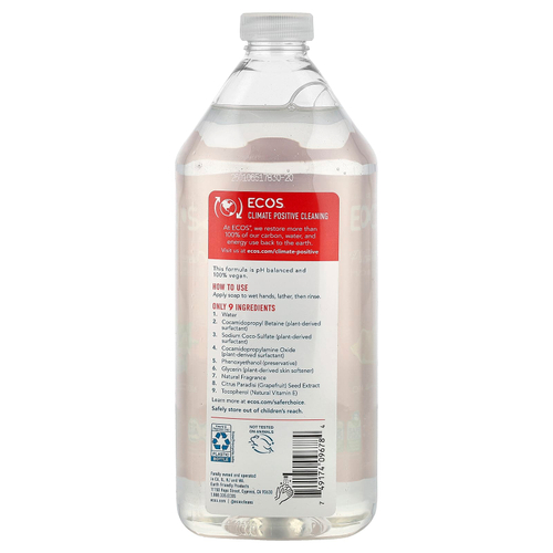 Ecos, Plant Powered Hand Soap Refill, Orange Blossom, 32 fl oz (946 ml)