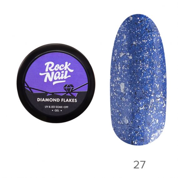 Гель-краска RockNail Diamond Flakes 27 Blue Ice