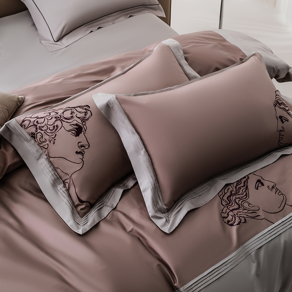 ZEPHYR HOME Постельное белье на двуспалку Египетский хлопок Греческий розовый