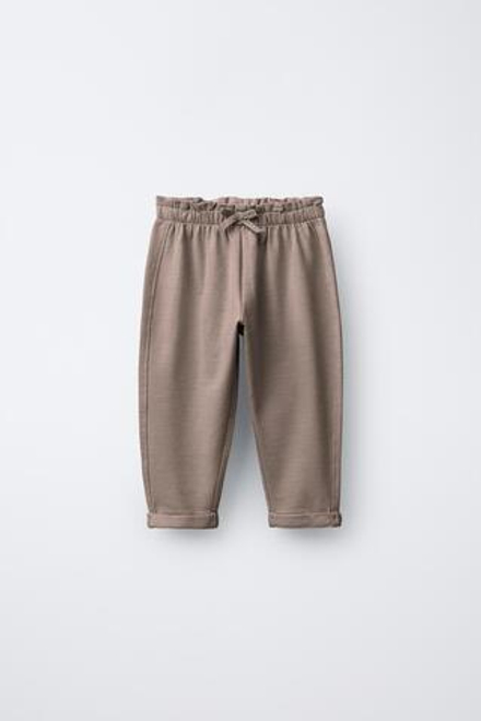 ZARA БРЮКИ BAGGY, СЕРОВАТО-КОРИЧНЕВЫЙ