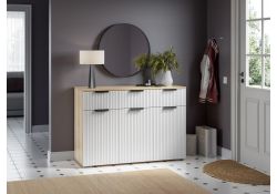 Комод Стокгольм КМ03-1200 дуб сонома / line софт пломбир