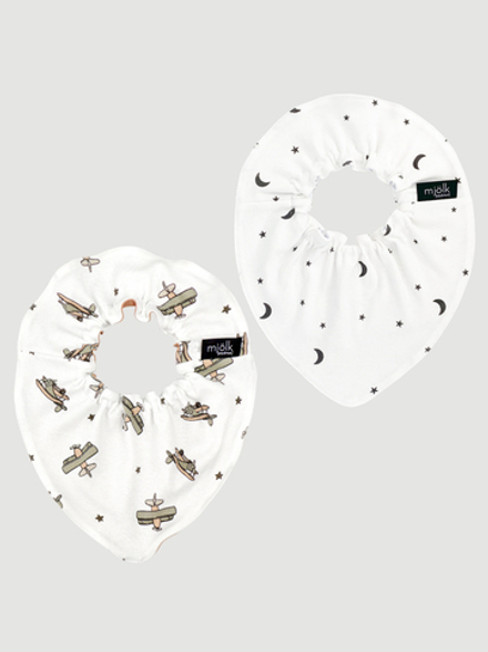 Сет из 2х нагрудников Mjölk Mini Самолёты/Ночное небо