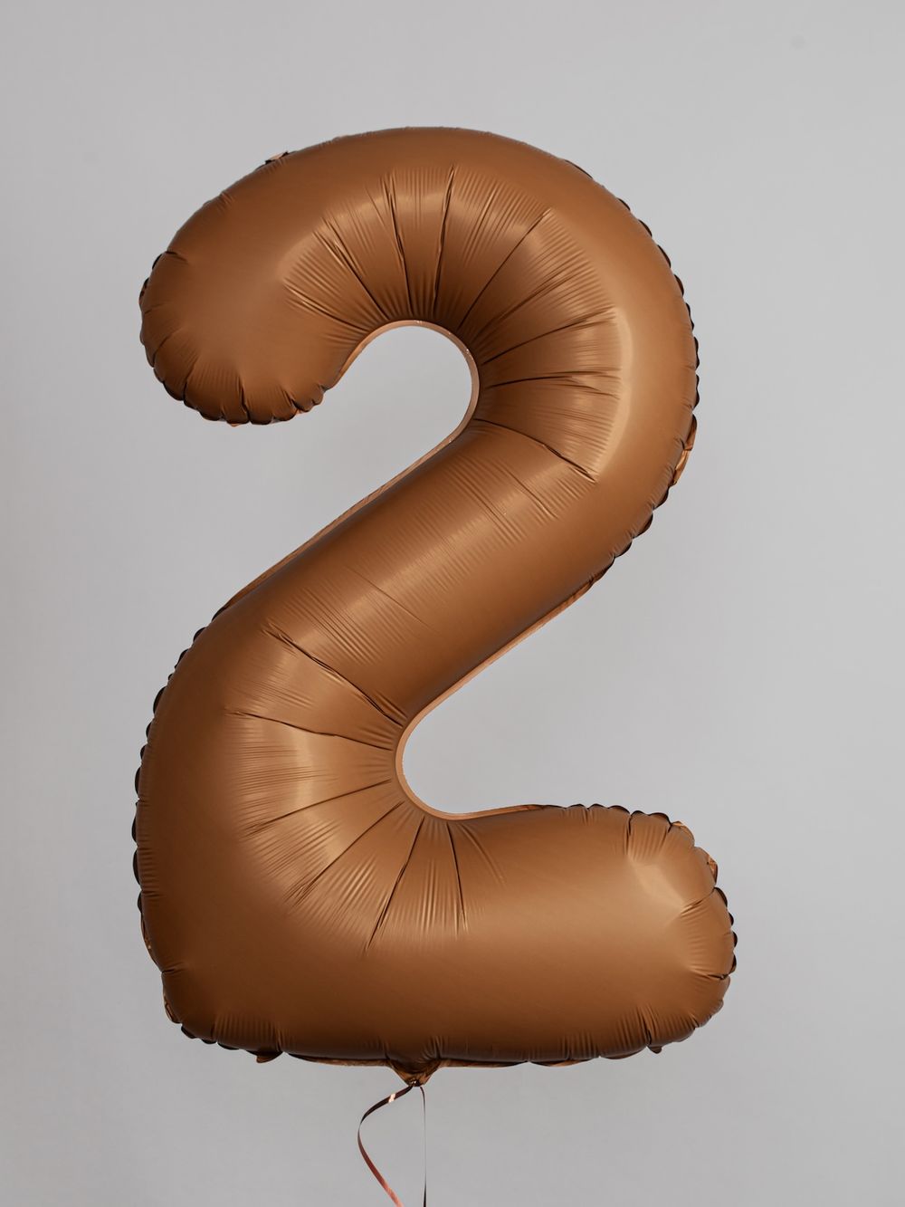 F Шар (40''/102 см) Цифра, 2 Slim, Шоколад, Матовый (БГ-60)  Изображение2