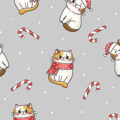 Котики новогодние