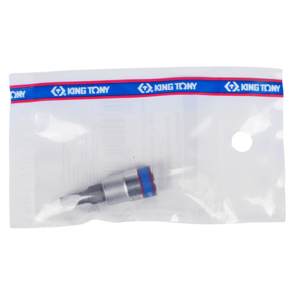 KING TONY (203504) Насадка (бита) торцевая 1/4", L = 37 мм, HEX, 4 мм