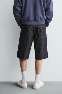 ZARA ДЖИНСОВЫЕ ШОРТЫ BAGGY FIT, ИНДИГО