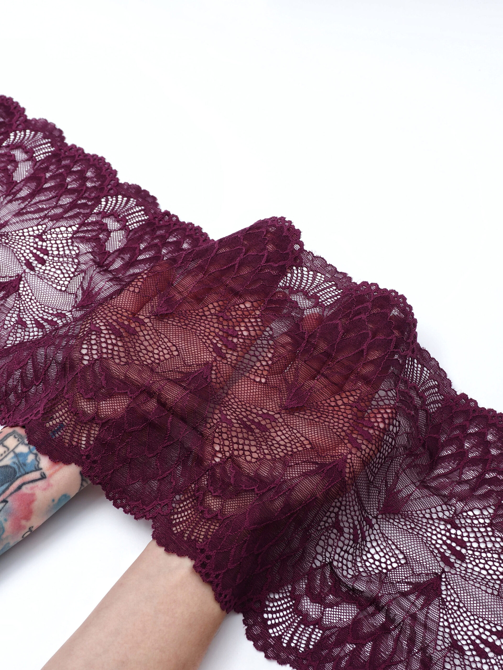 Эластичное кружево для белья цвет слива ширина 22 см