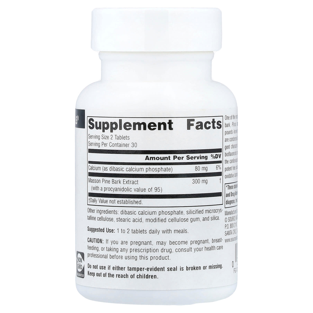 Source Naturals, экстракт сосновой коры, 60 таблеток