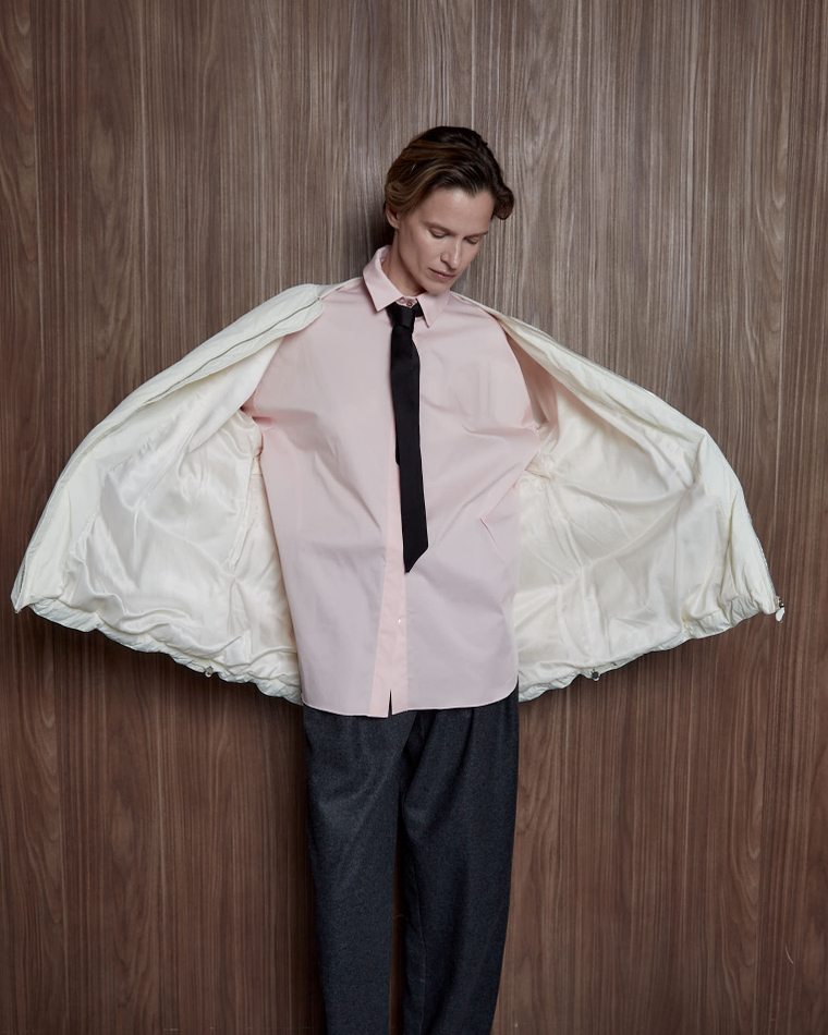 Рубашка свободного кроя из хлопка розовый