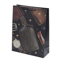 GAEM Пакет подарочный L (бумага 210г/м2, блок микс 12шт), L31 W12 H40 см, 3в.