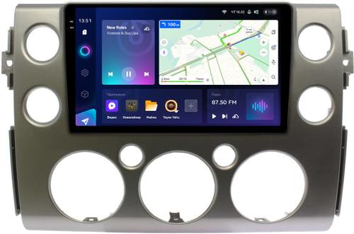 Магнитола для Toyota FJ Cruiser 2005-2022 (рамка серая) - Teyes CC3-2K монитор 9.5" 2K QLED на Android 10, Быстрая, CarPlay, 4G SIM-слот