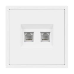 Механизм сдвоенной телефонной розетки SCT-NOBE-MTL2-SFPL-WH (RJ-11, 4C) (Arlight, Белый кварц) 054308