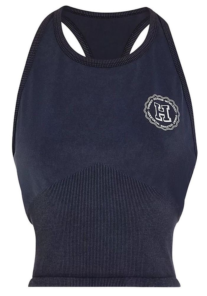 Женский топ теннисный Tommy Hilfiger Varsity Slim Seamless Tank Top - небо пустыни