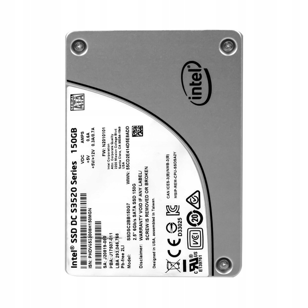 Твердотельный накопитель SSD Intel Sata 2.5" 150Gb MLC S3520 SSDSC2BB150G701