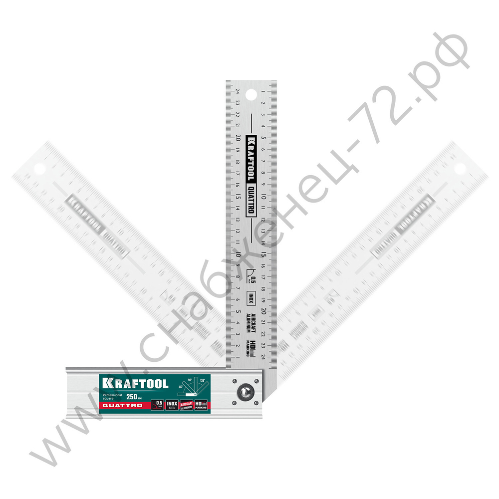 KRAFTOOL QUATTRO, 250 мм, 4 положения, складной столярный угольник (3444)