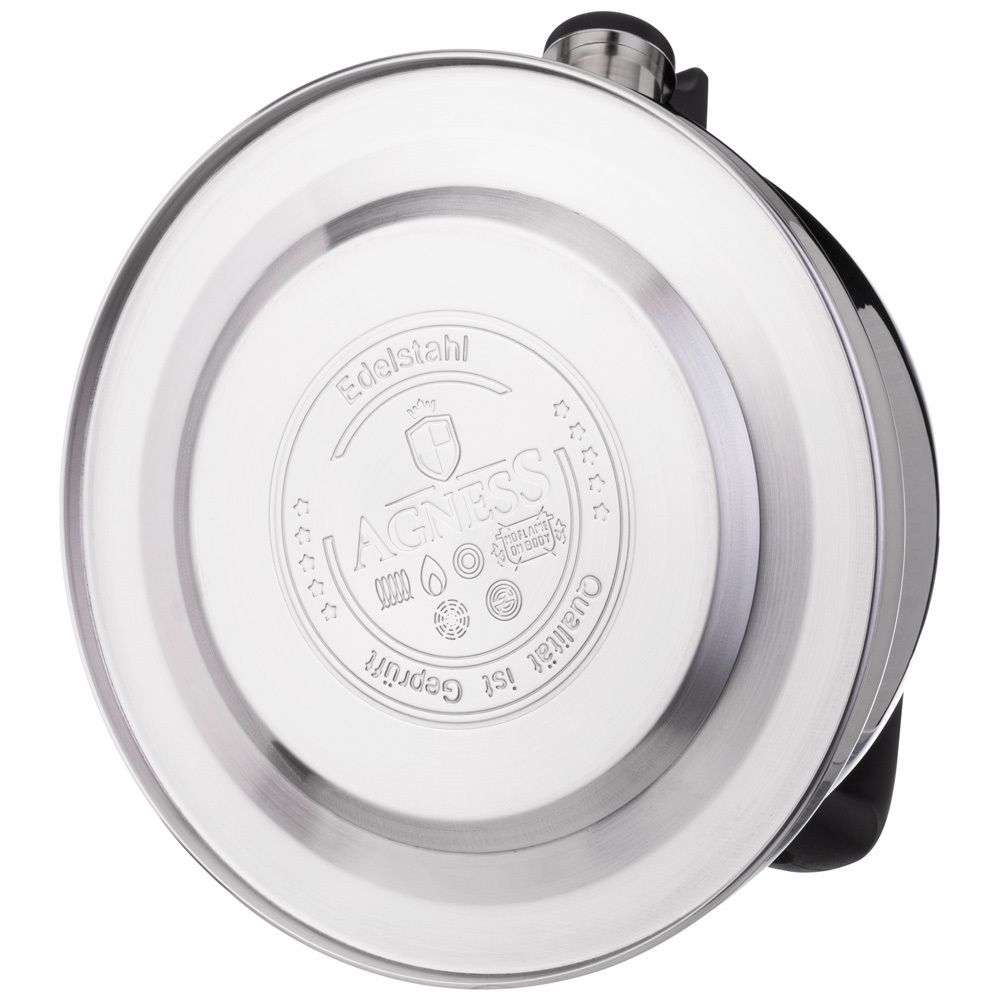 ЧАЙНИК AGNESS СО СВИСТКОМ, 3,0 Л И СКЛАДЫВАЮЩЕЙСЯ РУЧКОЙ