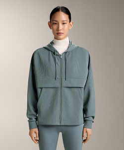 Oysho Толстовка Rib на молнии из модала с мягким прикосновением, синевато-серый