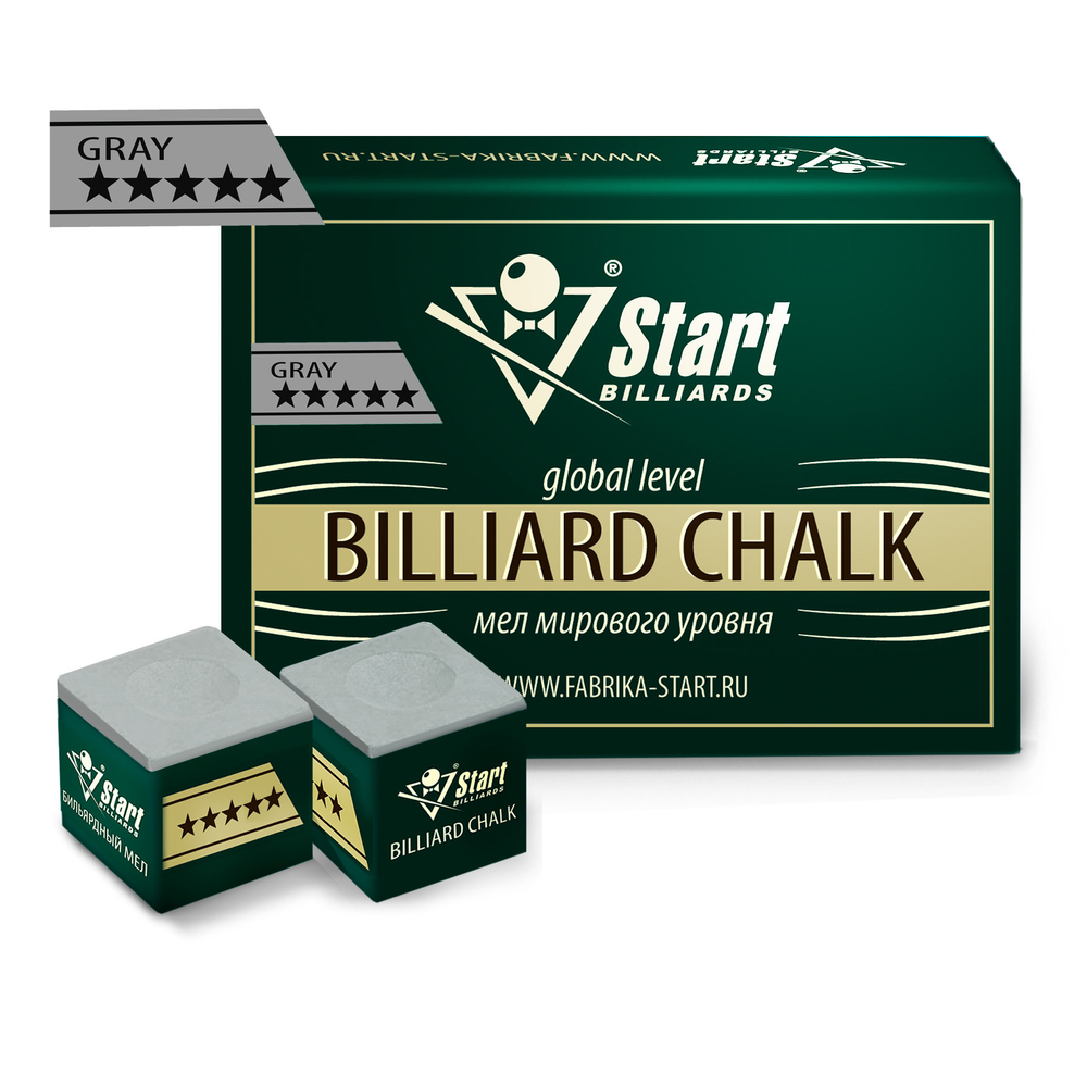 Мел Start Billiards 5 звезд серый (12 шт)