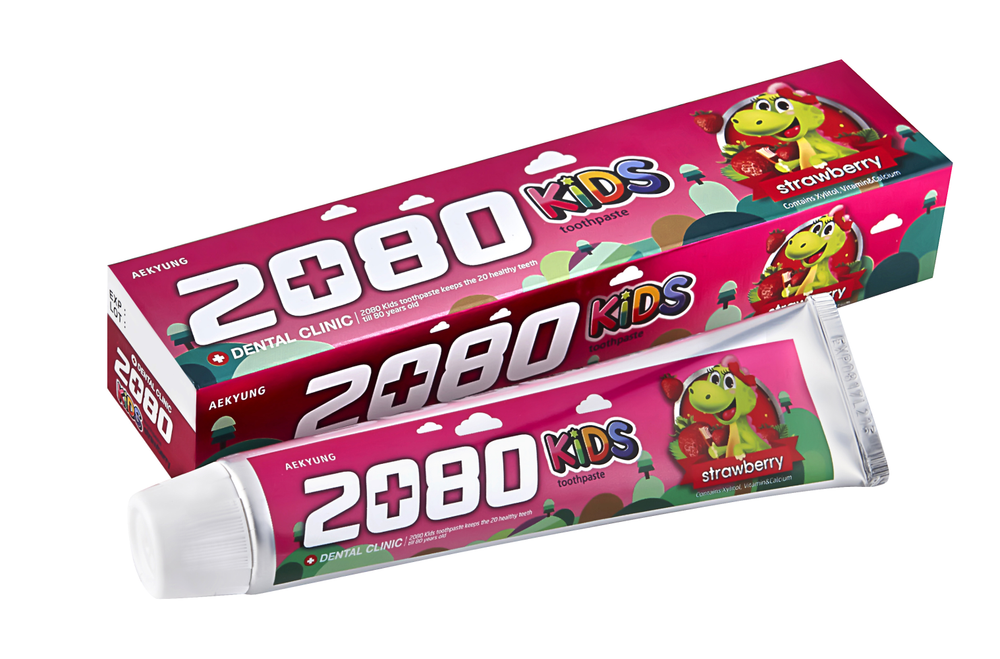 [Aekyung] Dental Clinic Kids 2080 Toothpaste Strawberry - Детская зубная паста Клубника, 80 гр