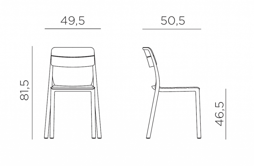 Стул пластиковый Nardi Cassia Bistrot, антрацит