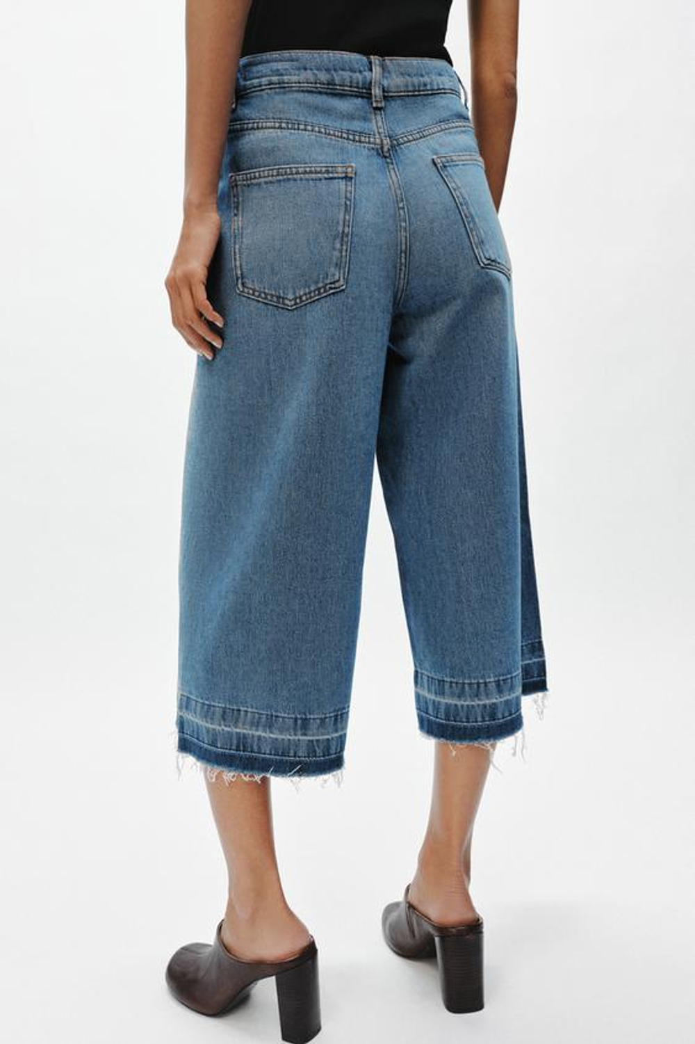 ZARA ШИРОКИЕ ДЖИНСОВЫЕ ШОРТЫ — ZW COLLECTION, СИНИЙ