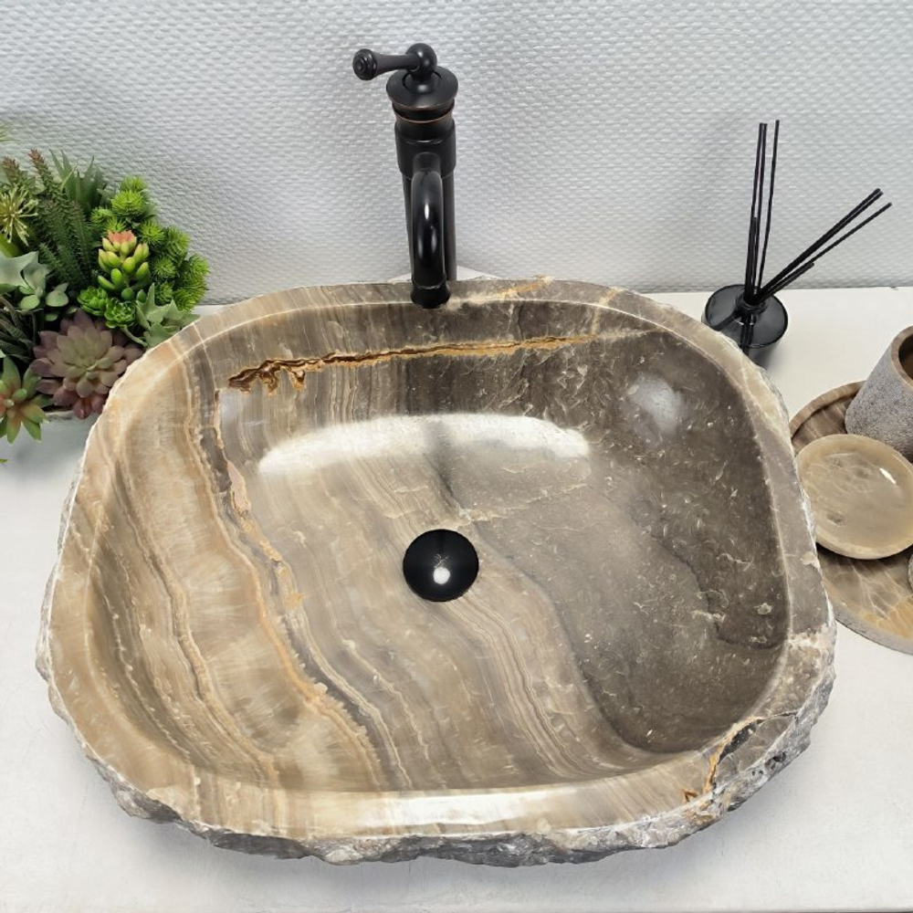 Раковина из оникса Erozy Grey EO-62238 58*47*15 0094