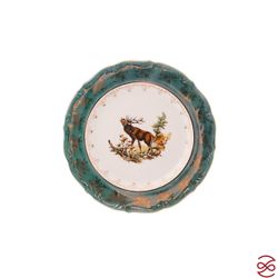 Блюдо круглое Repast Охота зеленая Мария-тереза 33 см