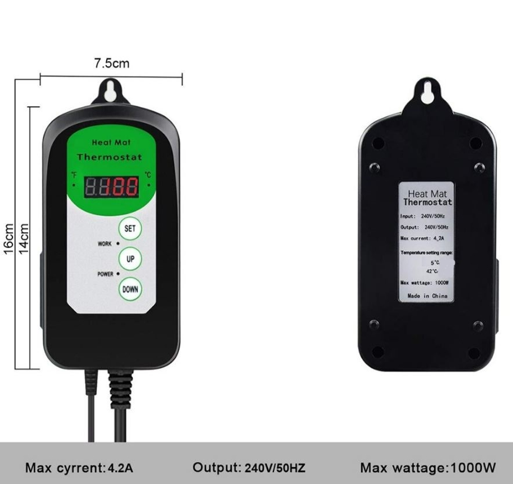Термостат цифровой 1000W-NTC-W1.8