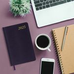 Ежедневник датированный 2025, А5, 138x213 мм, BRAUBERG "Iguana", под кожу, темно-фиолетовый, 115784