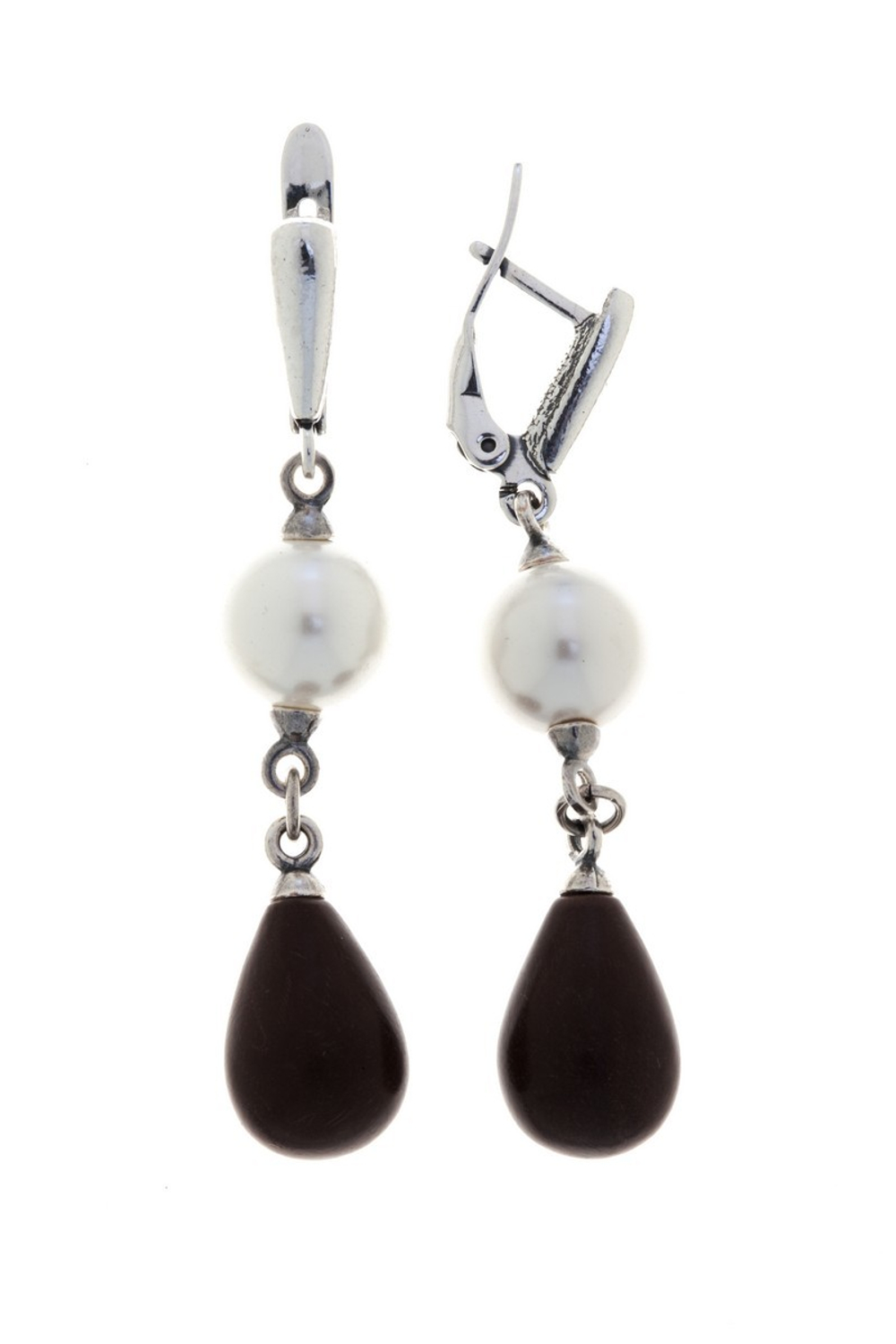 "Жарбо" серьги в серебряном покрытии из коллекции "Нить судьбы" от Jenavi  с английским замком