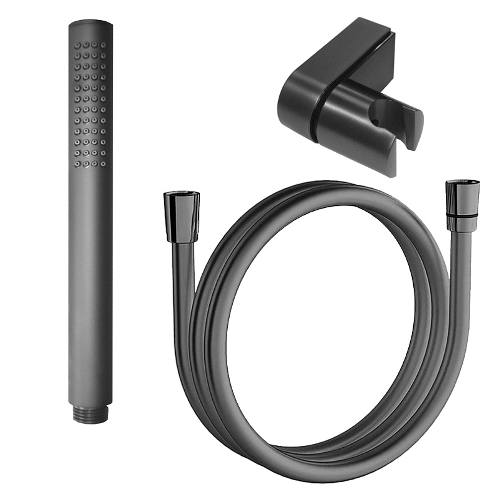 Душевой набор Azario: душевая лейка + держатель для лейки + ПВХ шланг для душа 1,2м, графит (CS00088965)