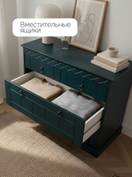 Комод Индра с ящиками, 76.5х78.8х36.5, комод из МДФ, изумрудный, Dipriz