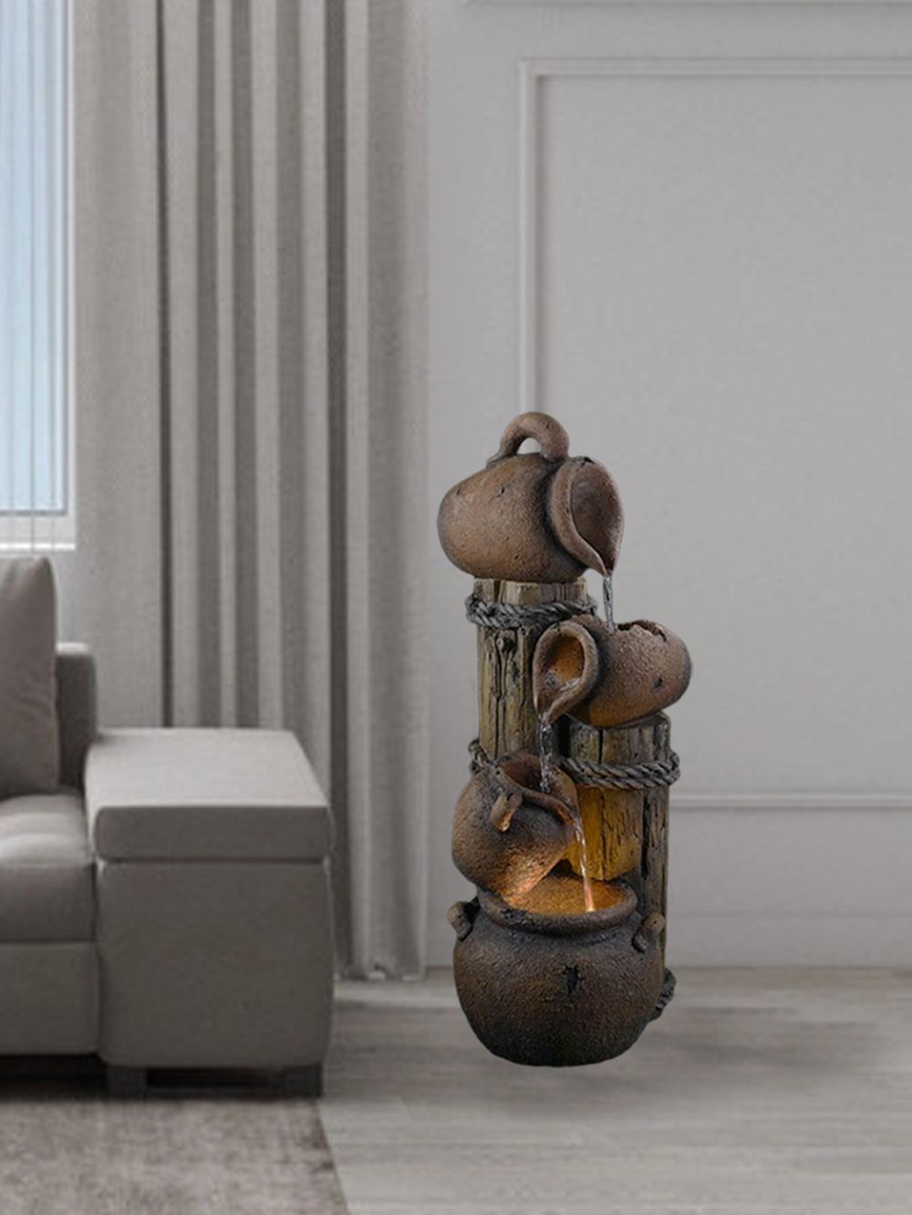 Waterfall Фонтан декоративный Каскад Горшки с подсветкой