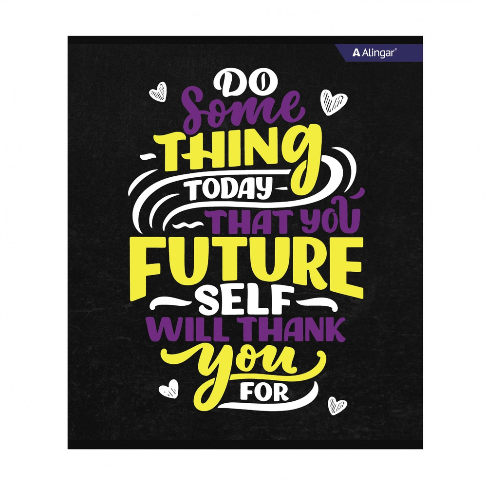 Тетрадь 36л., А5, клетка, Alingar "Never give up", скрепка, мелованный картон (стандарт) , блок офсет, 4 дизайна в пленке т/у