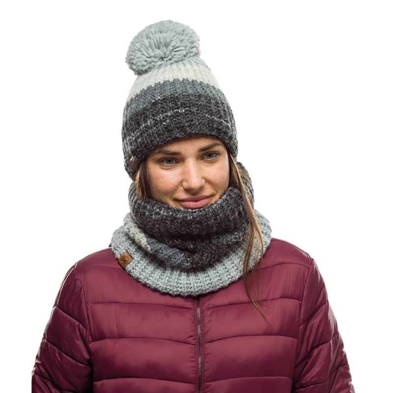 Шапка вязаная с флисом Buff Hat Knitted Polar Alina Grey Фото 2