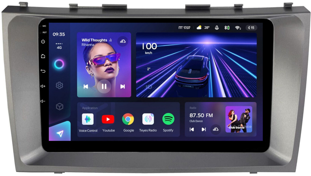 Магнитола для Toyota Camry 40 2006-2011- Teyes CC3 Android 10, ТОП процессор, 4/32 Гб, CarPlay, SIM-слот