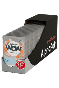 Консервы AlphaPet WOW Superpremium для котят, беременных и кормящих кошек, паштет с лососем, пауч - 85 гр